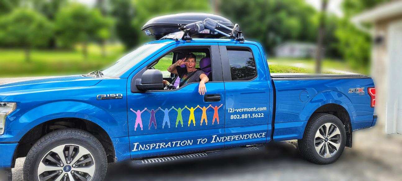 Amanda in the Inspiration to Independence truck